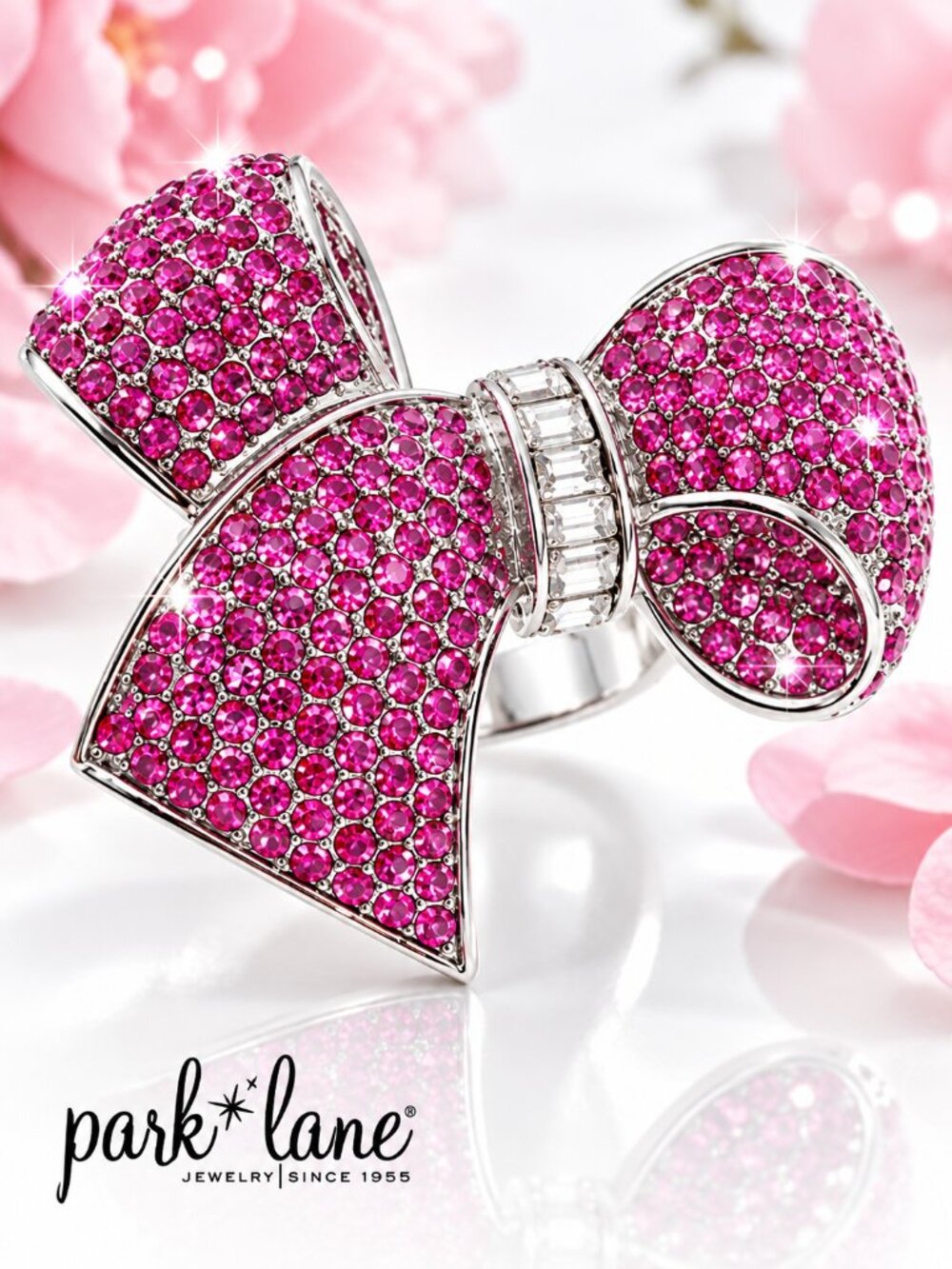 Park Lane Hope Pink Pave Bow Ring
